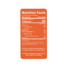 Dark Orange Honey Nutrition Facts Product