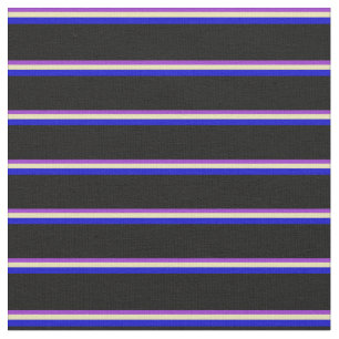 Dark Orchid, Tan, Blue & Black Lines Stoff