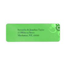 Dark Pastel Green Floral Rücksendeadressen-Aufkleb