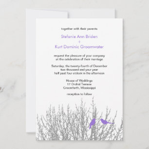 Dark Pastel Lila Elegant Winter Wedding DIY Invi Einladung