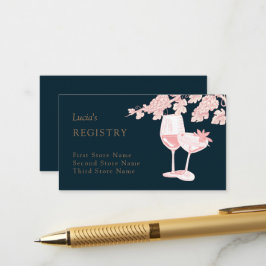 Dark Pearl Champagne Retro Brautparty Register Begleitkarte