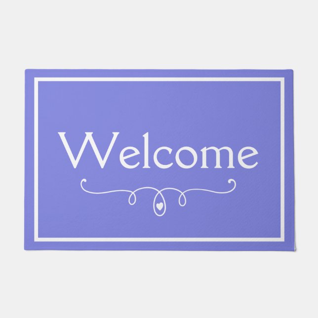 Dark Periwinkle Purple Welcome Fußmatte (Vorderseite)