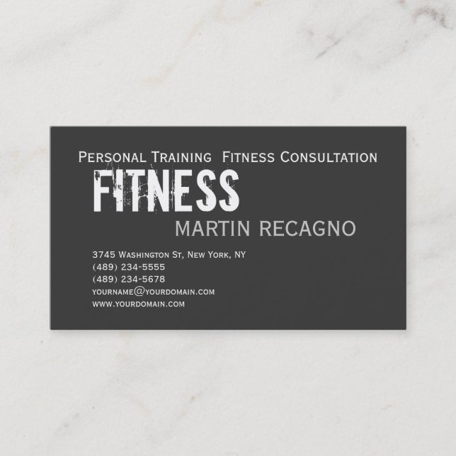 Dark Personal Trainer Moderne elegante Visitenkart Visitenkarte (Vorderseite)