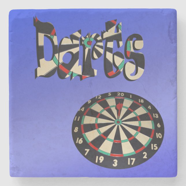 Dark Picture-Logo mit Dartboard, Steinuntersetzer (Vorderseite)