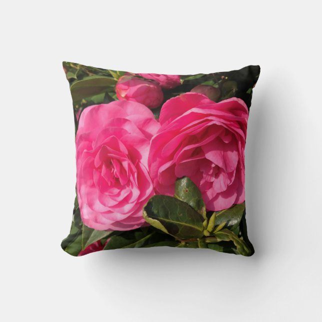 Dark Pink Camellia Kissen (Vorderseite)