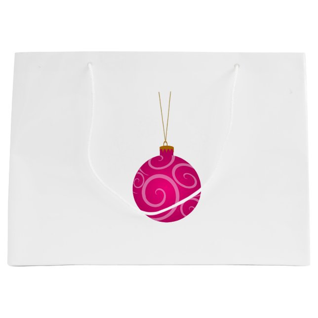 Dark Pink Christmas Bauble Große Geschenktasche Geschenktüte (Vorderseite)