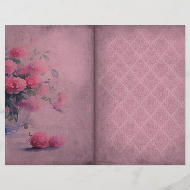 Dark Pink Floral Journal Page (Vorderseite)