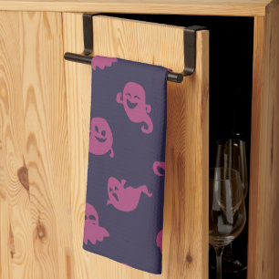 Dark Pink Ghosts Dark Lila Halloween Geschirrtuch