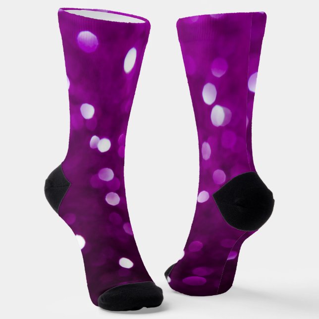 Dark Pink Magenta Fuchsia Funkelnd Bokeh Abstrakt Socken (Gewinkelt)