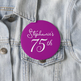 Dark Pink Monogram 75. Geburtstagsparty Button
