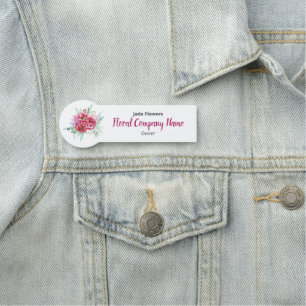 Dark Pink Peony Blume Blumenfirma kundenspezifisch Namensschild