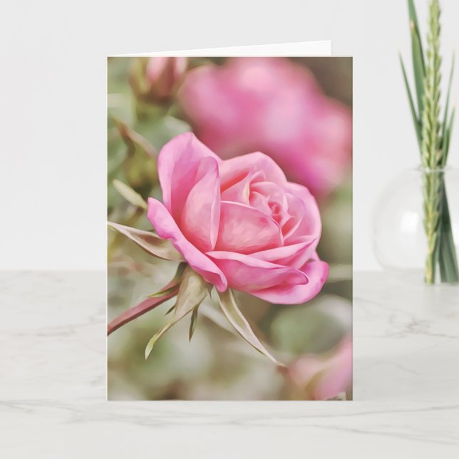 Dark Pink Rose Scripture Card 2 Corinthians 2:14 Karte (Vorderseite)