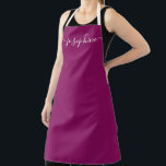 Dark Pink Simple Chic Elegant Script Name Schürze<br><div class="desc">Mit unserer Schürze Dark Pink Simple Chic Elegant Script Name fühlen Sie sich in der Küche oder im Garten besonders stilvoll. Diese personalisierte Schürze ist ein perfektes Geschenk, um ihre Talente im Backen, Kochen oder in der Neigung zu ihren Pflanze inspirieren und zu fördern. Diese Schürze ist schlicht und elegant...</div>