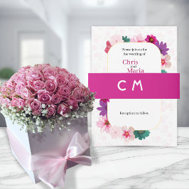 DARK PINK WEDING BELLY BANDS EINLADUNGSBANDEROLE