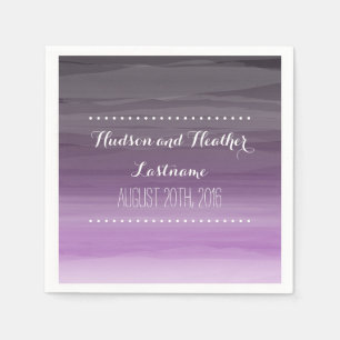 Dark Plum Ombre Wedding Napkins Serviette