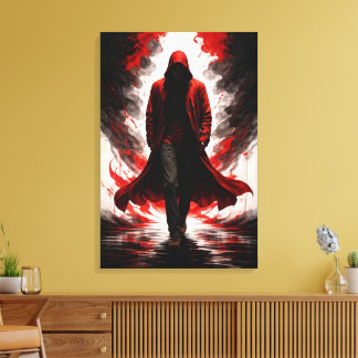 Dark Power Awakening – Red Hooded Figure Leinwanddruck