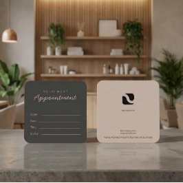 Dark Premium modern chic Salon Appointment Card Terminkarte