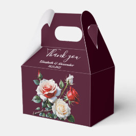 Dark Pretty pink white red roses floral wedding  Geschenkschachtel