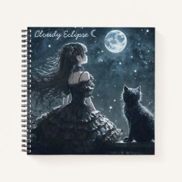 Dark Princess and Cat Spiral Notebook Notizbuch