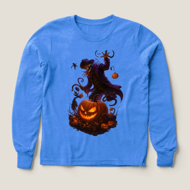 Dark Pumpkin Reaper – Creepy Halloween Skeleton Ar (Design Vorderseite)