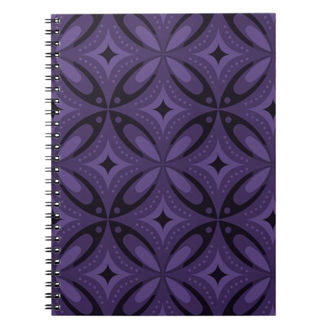 Dark Purple Colored Retro Pattern Notizblock (Vorderseite)