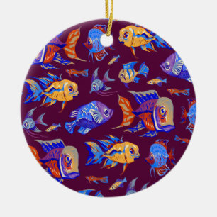 Dark Purple Keramik Ornament