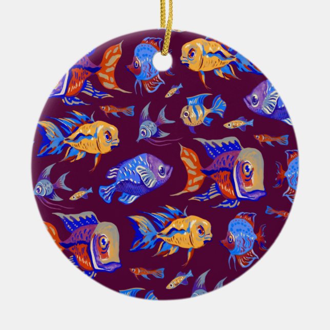 Dark Purple Keramik Ornament (Vorne)