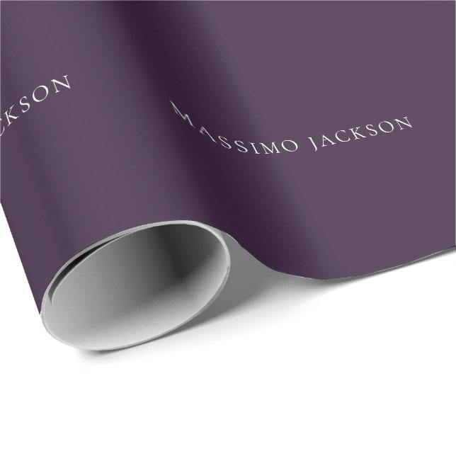 Dark Purple Minimalist Plain Modern  Geschenkpapier (Rolleneckpunkt)