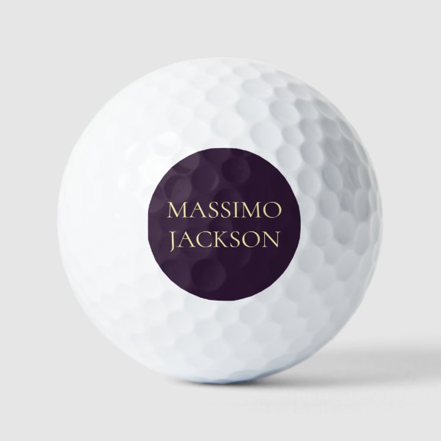 Dark Purple Minimalist Plain Modern  Golfball (Vorderseite)