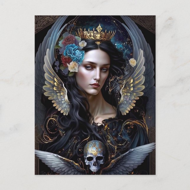 Dark Queen Angel Fantasy Art Postkarte (Vorderseite)