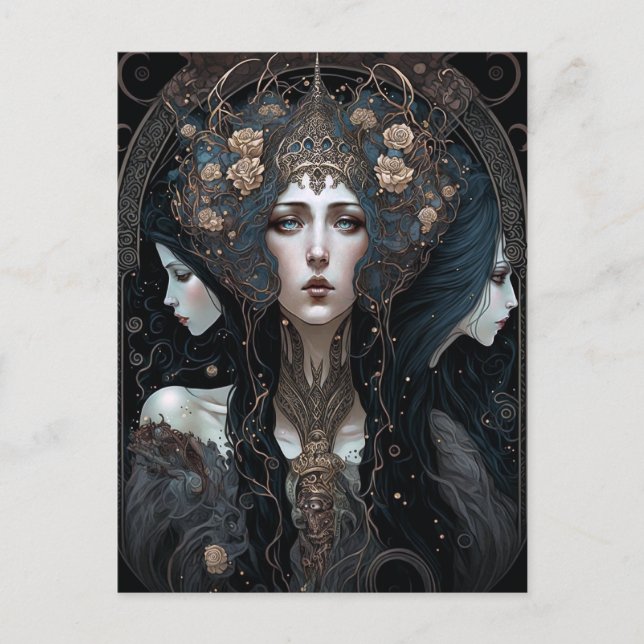 Dark Queen Fantasy Art Postkarte (Vorderseite)