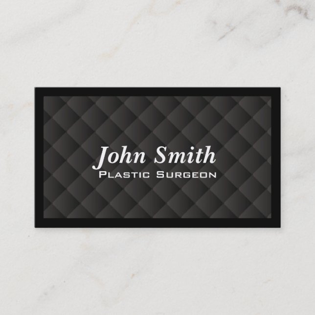 Dark Quilt Plastic Surgeon Business Card Visitenkarte (Vorderseite)