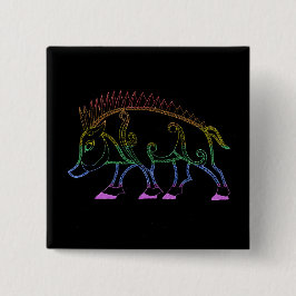 Dark Rainbow Boar Button
