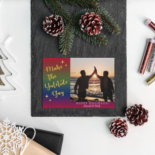 Dark Rainbow Yuletide Carte photo de vacances