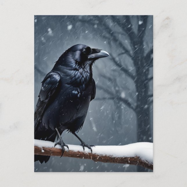 Dark Raven Black Bird Postkarte (Vorderseite)