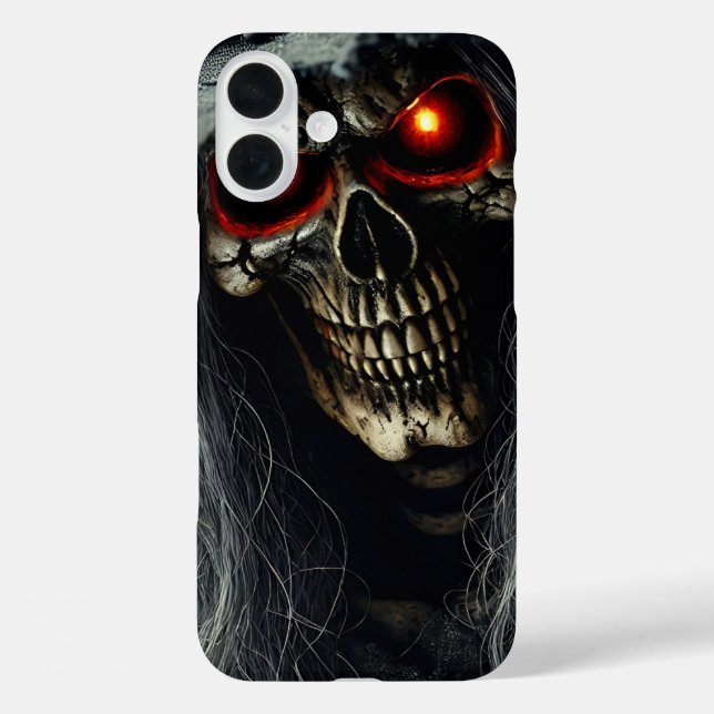 Dark Reaper Skull with Glowing Eyes Phone Case (Rückseite)