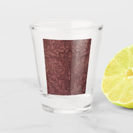 Dark Red Acanthus Blätter (von William Morris) Schnapsglas