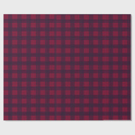 Dark Red and Navy Blue Tartan Wrapping Paper Geschenkpapier