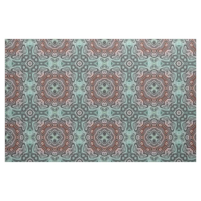 Dark Red Aquamarin Blue Green Bali Batik Muster Stoff (Fat Quarter (45,7 x 55,9 cm))