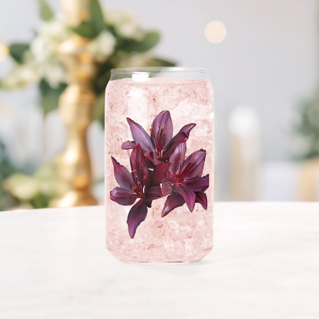 Dark Red Asiatic Lilies Floral Dosenglas (Insitu (Hochzeit))