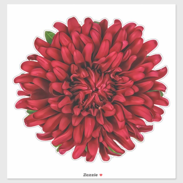 Dark Red Big Dahlia Pinnata Blume Sticker (Blatt)