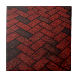 Dark Red Brick Pattern Fliese