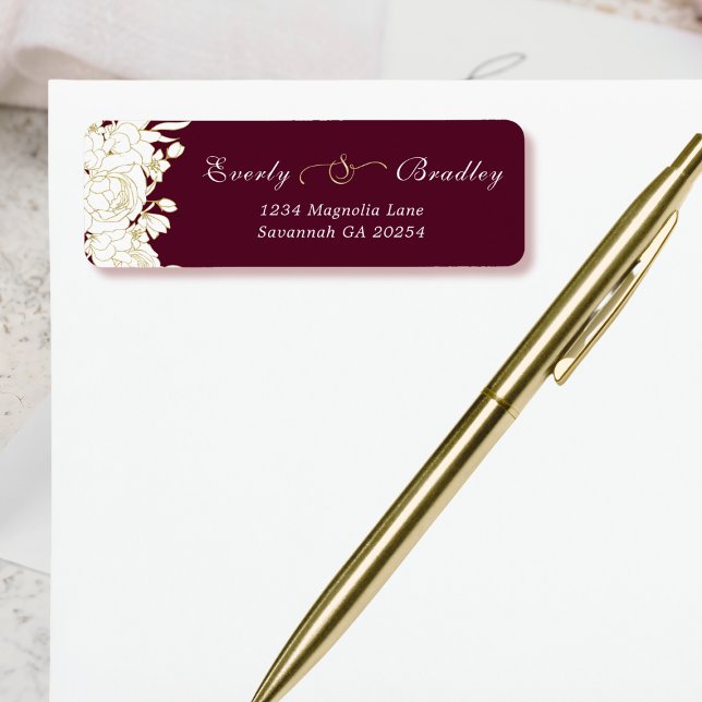 Dark Red Burgundy Gold White Floral Bold Elegant  (Von Creator hochgeladen)
