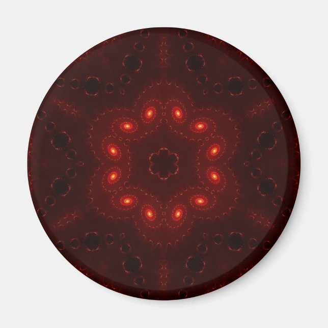 Dark Red Burgundy Gothic Lace Snowflake Magnet (Vorne)