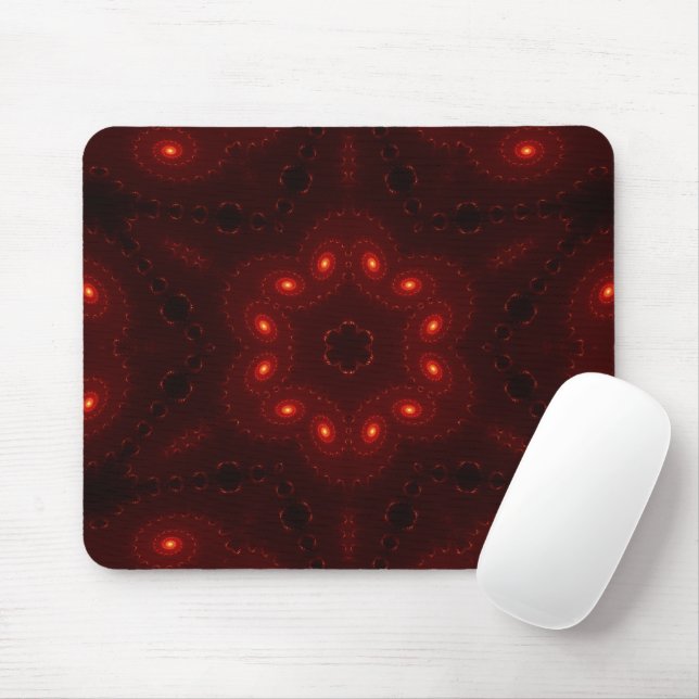 Dark Red Burgundy Gothic Lace Snowflake Mousepad (Mit Mouse)