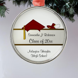 Dark Red Cap Abschluss Ornament Aus Metall