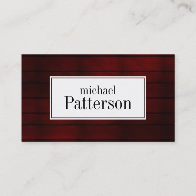 Dark Red Cherry Wood Texture Looking Business Card Visitenkarte (Vorderseite)