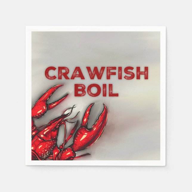 Dark Red Crawfish Boil Party Serviette (Vorderseite)