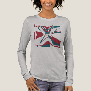 Dark Red Dark Aquamarin Bold Formen Geometric Art Tri-Blend Shirt