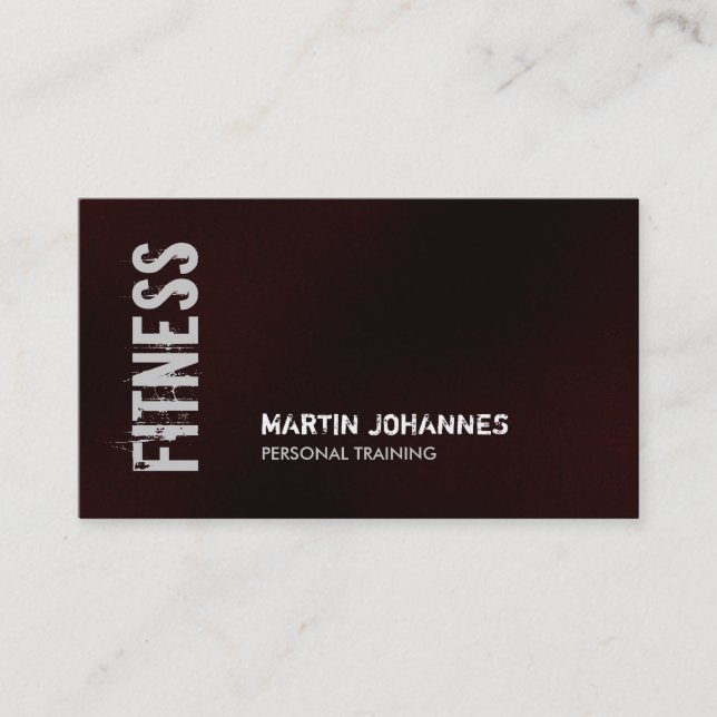 Dark Red Fitness Personal Trainer Carte de visite (Devant)